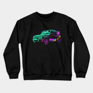 G wagon pixeleted colorful abstract Crewneck Sweatshirt